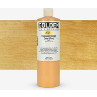 Golden : Fluid : Acrylic Paint : 473ml (16oz) : Bright Gold Fine Iridescent