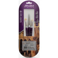 Silver Brush : Silver Silk 88 : Synthetic Brush : Short Handle : Decorative Painting : Set of 5