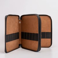 Global : Leather Antique Brown Folding Colour Pencil Case Holds 72