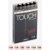 ShinHan : Touch Twin 6 Marker Pen Set : Skin Tones A (Caucasian)