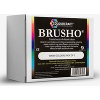 Brusho : Crystal Colours : Powder Paint : 15g : Intro Pack : Warm Colours : Set of 5 with Thickener