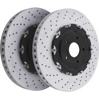 Front Drilled Grooved 380mm Brake Discs For Nissan GTR R35 3.8 V6 07-11