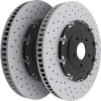 Front Drilled Grooved 390mm Brake Discs For Nissan GTR R35 3.8 V6 07-11