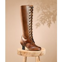 Womens Yesterdays Dream Leather Knee High Boots - Size 4 - Vintage Brown - by Joe Browns