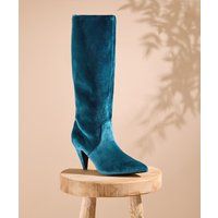 Womens Divine Slouchy Velvet Knee High Boots - Size 8 - Teal - by Joe Browns