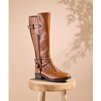 Womens Victoria Leather Knee High Boots - Size 5 - Tan - by Joe Browns