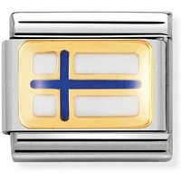 Nomination Classic Gold & Enamel Flag Of Finland Charm