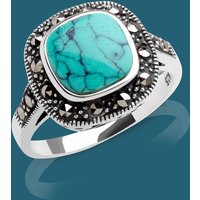 30% Discount on John Greeds Signature Silver Marcasite Turquoise Ring