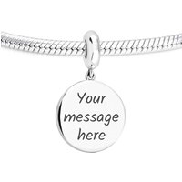 John Greed Signature Engravable Silver Large Disc Pendant Charm