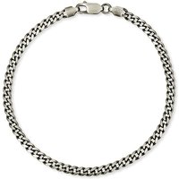 John Greed Signature Silver Oxidised Curb Chain Bracelet