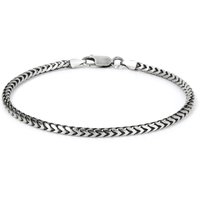 John Greed Signature Silver Oxidised Snake Chain Bracelet