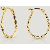 John Greed CANDY Spun Gold Plated Silver Oval Barley Twist Hoop Earrings