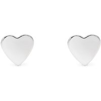 John Greed Signature Children's Silver Plain Flat Heart Stud Earrings