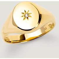 John Greed CANDY Sky Gold Plated Silver Star-Set CZ Signet Ring