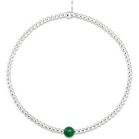 John Greed Signature Silver Green Jade May Birthstone IMERAKI Bracelet