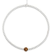 John Greed Signature Silver Tiger's Eye November Birthstone IMERAKI Bracelet