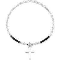 John Greed Signature Silver Onyx & Cross IMERAKI Bracelet