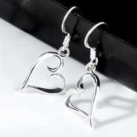 John Greed Signature Silver Open Heart Drop Earrings