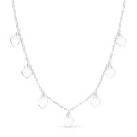 John Greed Signature Silver Plain Heart Drop Necklace
