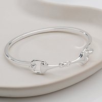 John Greed Signature Silver Hinged Double Snaffle Bangle