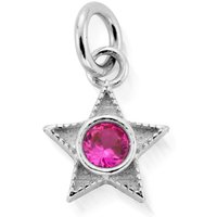 ChloBo Silver July Ruby CZ Birthstone Mini Star Pendant