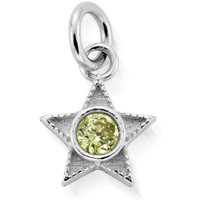 ChloBo Silver August Peridot CZ Birthstone Mini Star Pendant