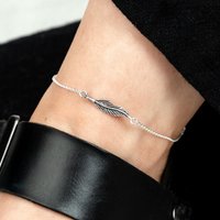 John Greed Signature Silver Single Feather Anklet