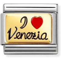 Nomination Classic Gold & Enamel Black I Love Venice Charm