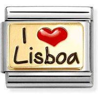 Nomination Classic Gold & Enamel Black I Love Lisboa Charm