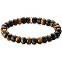 THOMAS SABO Rebel Silver Matte & Polished Tiger's Eye Bracelet
