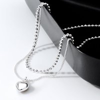 John Greed Signature Silver Double Heart Chain & Choker Necklace
