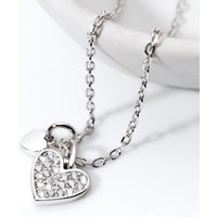 John Greed Signature Silver CZ Double Heart Necklace