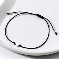 John Greed Signature Silver & Black Single Heart Toggle Bracelet