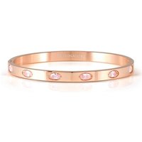 Nomination Pretty Stainless Steel Rose Gold Plated Pink Oval CZ Bangle