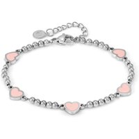 Nomination Emosfere Five Pink Heart Beaded Stainless Steel Bracelet