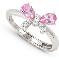Nomination Silver Pink Crystal Bow Adjustable Ring