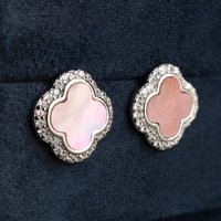 John Greed Signature Silver Pink Pearl & CZ Stud Earrings