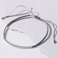 John Greed Signature Silver Grey Beaded Toggle IMERAKI Bracelet