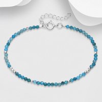 John Greed Signature Silver Blue Apatite Beaded IMERAKI Bracelet