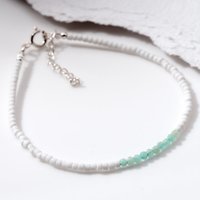 John Greed Signature Silver Amazonite Seed Beaded IMERAKI Bracelet