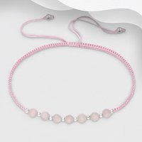 John Greed Signature Silver Rose Quartz Beaded Toggle IMERAKI Bracelet
