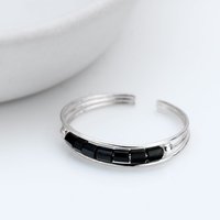 John Greed Signature Silver Black Seed Bead IMERAKI Toe Ring
