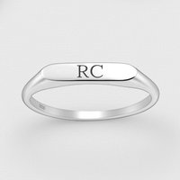 John Greed Signature Silver 3mm Engravable Rounded Bar Ring