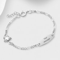 John Greed Signature Children's Silver Star & Engravable Tag Bracelet