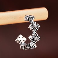 John Greed Signature Silver Zirconia Quatrefoil Single Hoop Earring