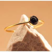 40% Off John Greed Signature Gold Plated Black Spinel Ring for Women