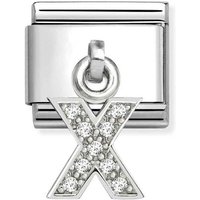 Nomination Classic Silver Letter X Zirconia Pendant Charm