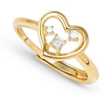 Nomination Gold Dreams Beats White CZ Heart Ring - Adjustable