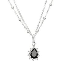 Thomas Sabo Sterling Silver True Romance Black Stone Necklace - Sterling Silver / Rhodium Plated