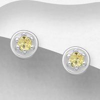 20% Discount on John Greeds Signature Silver November Citrine CZ Earrings